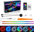 Interior Car LED Strip Lights, Acrylic LEDs Lights for Car with Dynamic Dreamcolor Chasing, Ambient Lighting Kits Music Sync Wireless APP and RF Remote Control (55.12inch*2)