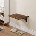 Foldable Walnut Floating Wall Shelves 16 inch, Bathroom Shelves Wall Mounted,12" Deep Wood Floating Kitchen shelves,Easy to I
