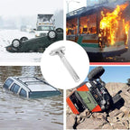 Car Safety Hammer, Fireproof Metal Emergency Escape Hammer with Hard Alloy Head Window Breaker and Seat Belt Cutter, Aluminiu