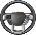 MEWANT DIY Shiny PU Carbon Fiber Cube Embossed Faux Leather Steering Wheel Cover for Ford F150 F250 F350 Expedition 2018