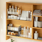 MORNITE 2-Tier Medicine Cabinet Shelves Organizer, Makeup Storage Holder Compartments, Shelf Trays for Bathroom Cabinet Wall,