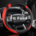 West Llama Customized Auto Car Steering Wheel Cover for Ford F-150, F-250, F-350, Expedition (Black+Red)