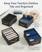 DIMJ Large Wardrobe Clothes Organizers - Foldable Closet Clothing Organizer for Jean Sweater Shirt Pants Underwear Bra, Divid