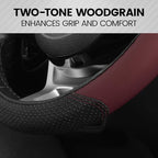 BDK Steering Wheel Cover -SootheGrip MassageTouch - Comfort Massage Grip - Protection and Control- Black & Burgundy