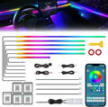 Dreamcolor Acrylic Interior Car LED Strip Light with Wireless APP, RGB 14 in 1 with 175 inches 612 LEDs Fiber Optic Strip Lights for Car, Dual Zone Symphony Neon Car Ambient Lighting