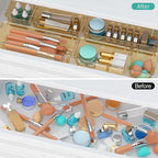 WOWBOX 9 Pack Clear Drawer Organizer Set, Acrylic Drawer Storage Trays, Storage Bins for Makeup, Cosmetics, Jewelries, Utensi