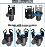 jeseny Pack-1 Car Cup Holder, 360 Degrees Rotating Adjustable Base Car Water Cup Holder, 2 in 1 Multifunctional Drink Holder (Black)