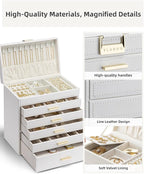 Vlando 6 Layer Large Jewelry Box - Jewelry Holder Organizer, Jewelry Box Organizer for Drawer Necklace Ring Bracelet and Watc