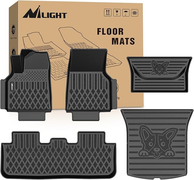 Nilight TPE Floor Mats & Cargo Mats Set for Tesla Model Y Juniper 2025 2026 All Weather Custom Fit Heavy Duty Floor Liners