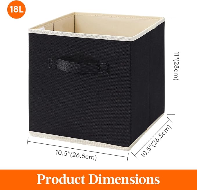 Lifewit Storage Cubes, Foldable Decorative Fabric Storage Baskets for Organizing Home Organizers with Handles for Shelves, Cl