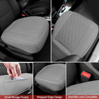 1 Pack Leather Front Car Seat Cover Bottom Car Seat, Anti-Slip and Full Wrap Driver Car Seat Protectors, Luxury Waterproof Bo