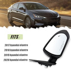 Right Passenger Side Mirror Compatible With 2017 2018 2019 2020 Hyundai Elantra With Power Glass Heated Blind Spot Black Replace#87620F3020(7Pins）