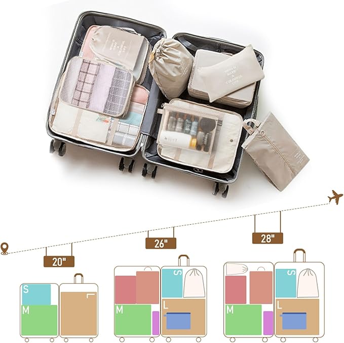 Packing Cubes for Travel-10 Set Luggage Organizer Bags for Family, Mesh Breathable Packing Cubes for Suitcases Durable Travel