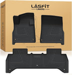 LASFIT Floor Mats for Rivian R1T 2025 2026, All Weather Floor Liner TPE Custom Fit Car Mats for Rivian R1T 1st & 2nd Row Rubber Mats, Black,Tasteless, Durable and Easy to Clean