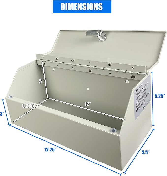 Lock Box for Safe Medication Storage, Lockable Medicine Cabinet with Child-Proof Organizer, Wall Mounted for Prescriptions, P