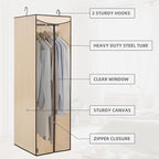 STORAGE MANIAC 2-Pack Hanging Garment Bag Zipper Cover with Sealed Clear Window, Long Garment Cover for Closet Storage Wardro
