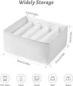4 Packs Jeans Drawer Organizers for Clothing,5 Grids Compartment Wardrobe clothes organizer,Fabric Washable Closet Organizers