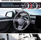 Steering Wheel Cover for Tesla Model 3 (2017-2023) / Model Y (2020-2024),Anti-Slip,Comfortable Grip, Breathable,Customized for Tesla Model 3/Y Accessories,Matte Black