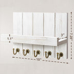 Rebee Vision Farmhouse Key Holder for Wall - Decorative Mail Organizer & Key Rack Wall Mount - Elegant 5 Sturdy Key Hooks wit