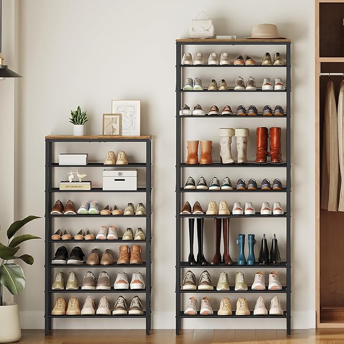 YATINEY 12 Tier Shoe Rack, Large Capacity Shoe Storage Organizer Holds 48 Pairs, Sturdy and Stable, for Entryway, Hallway, Cl