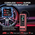 S ZEVZO Car Jump Starter with Air Compressor, 4000A 150PSI Jump Box Battery Pack(6.0 Gas/4.0L Diesel), Portable 12V Jump Box with Auto-Shutoff Tire Inflator, USB Ports, LCD Display & LED Light