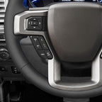 MEWANT Black Genuine Leather Steering Wheel Cover for Ford F150 F250 F350 Expedition 2018-2021 Truck Interior Accessory