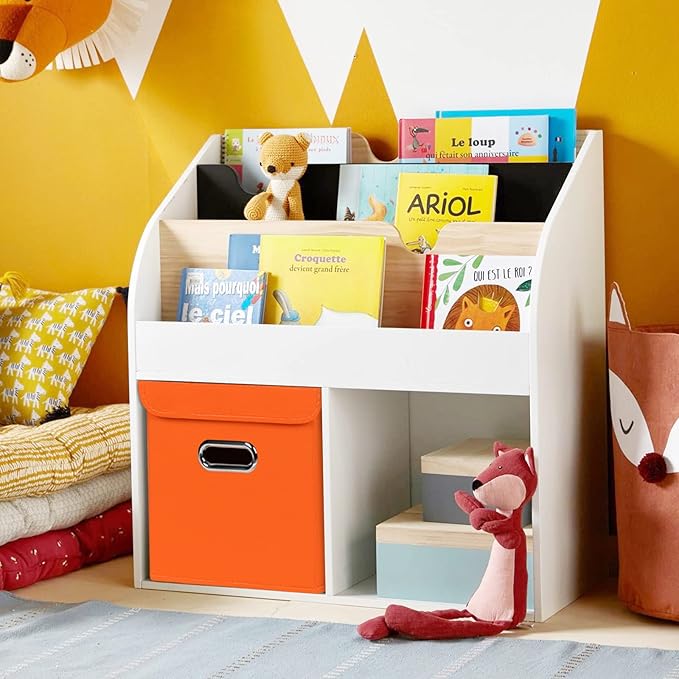 Closet Organizers Fabric Storage Bins With Lids Collapsible Cube Storages Organizer Basket With Handles,Storage Boxes for Clo