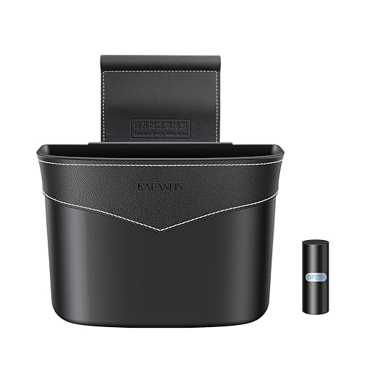 Car Trash Can Mini Trash Bin Garbage Organizer with Plastic Trash Bag Automotive Small Garbage Bin for Home Office Auto Vehicle Car Door Front Back Seat Storage Accessories (Glovebox trash can)