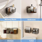 Diesisa 2pc Acrylic Wall Mount Organizer, Adhesive Cabinet Door Organizer,Acrylic Bathroom Shelves for Wall,No Drilling Hang 
