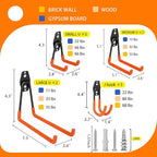 KOFANI Garage Hooks Heavy Duty, 12 Pack Anti-Slip Coating Garage Wall Storage Hooks for Hanging Bike, Ladder, Garden Tools