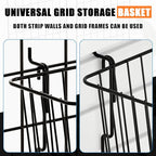 11.8" L x 5.9" D x 5.9"H - 6 pcs Black Wire Baskets for GridWall and SlatWall - Merchandiser Baskets,Grid wall Shelves Hangin