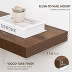 36 Inch Floating Shelves, 12" Deep Floating Shelf Wall Mounted, 36" Wall Shelves, Rustic Deep Bookshelf, Extra Deeper & Thick
