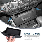 JKCOVER Storage Drawer Tray Compatible with 2016-2023 Toyota Tacoma Secret Compartment Front Gear Shift Center Console Organizer Hidden Storage Box Interior Accessories(Patent Design)