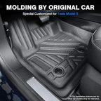KUST Floor Mats for Tesla Model S Accessories 2012-2024 2025 (Not for Plaid/Long Range) Custom Fit Floor Liners A ll Weather Protection 1st & 2nd Row High Edge Non-Slip