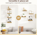 Fun Memories Square Floating Shelves for Wall - 12 Inch Deep Floating Shelves with Invisible Brackets, Oak Small Wall Shelf f