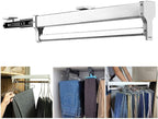 Pull Out Clothes Rail Retractable Closet Rod - Pull Out Closet Rod, 30-80 Cm Pull-Out Clothes Rail, Extendable Wardrobe Rail 