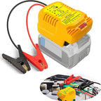 Car Jump Starter Adapter for Dewalt 20V/60V Li-ion Battery,Automotive Battery Booster with 12V Jumper Cable Clamps,Emergency