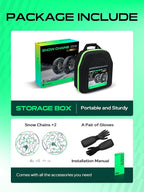 YHTAUTO Set of 2 Snow Chains 16mm for Pickup Truck SUV Passenger Car Universal Fit Tire Chains Auto-Tightening Quick Installa