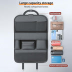 Popular Items Rear Seat Organizer, Premium Waterproof PU Leather Car Seat Back Pocket with Stain Proof iPad Storage, Black