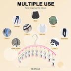 Legging Organizer for Closet, Metal Yoga Pants Hangers 2 Pack w/10 Clips Holds 20 Leggings, Space Saving Hanging Closet Organ