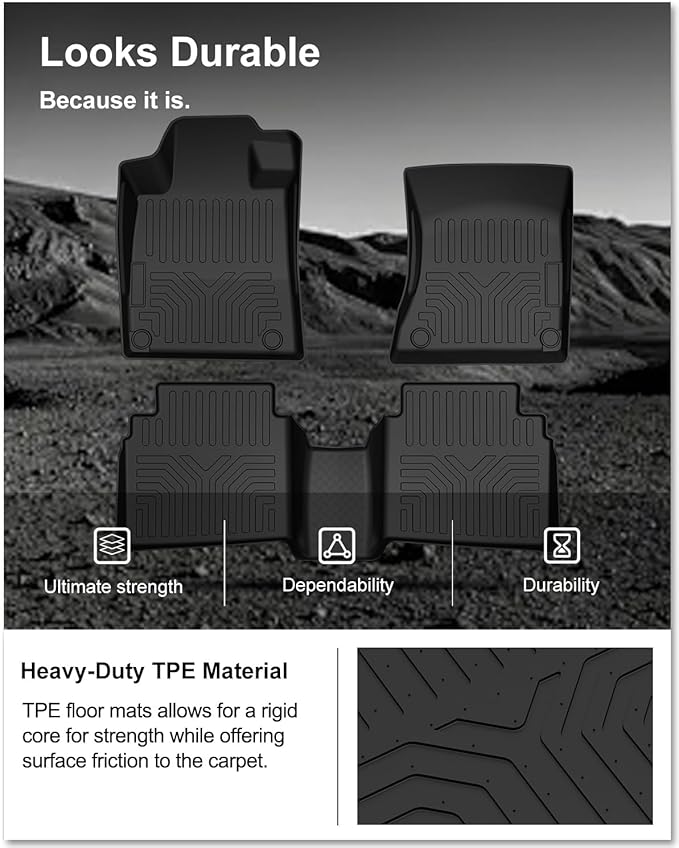 KIWI MASTER Floor Mats for 2019-2026 Nissan Altima, Custom Fit All Weather Car Mats, Heavy Duty TPE Floor Liners, Front & Rear 2 Row, Black