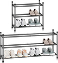 STORAGE MANIAC Expandable Shoe Rack, 12 Pairs Stackable Small Shoe Rack, Metal Adjustable Shoes Organizer for Closet, Entrywa