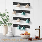 Forbena Black Coat Rack Wall Mount 4-Pack, Rustic Farmhouse Coat Hooks for Wall, Vertical Hanging Hat Rack for Office, Bedroo