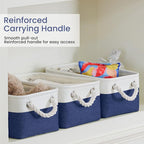 Storage Baskets for Shelves 11.8x7.9x5.2 Inch, Foldable Fabric Storage Bins with Handles, Small Storage Baskets for Organizin