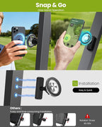 Magnetic Golf Cart Phone Holder 2 Pack, 360° Rotation Golf Accessories for Mens Gifts Ideas, Birthday Gifts for Men Dad Him Grandpa Papa Husband, Upgraded Magnetic Phone Mount for Golf Cart
