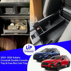 2Pack 2025 Crosstrek Center Console Organizer & Fuse Box Coin Container Storage Tray for 2024 2025 2026 Subaru Crosstrek Hybrid Armrest Storage Box Crosstrek 2025 Accessories Storage Box Double Layer