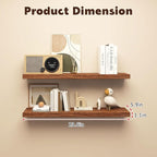 Floating Shelves for Wall, Set of 2 Solid Wood Wall Shelves for Bathroom, Small Hanging Shelf for Books Storage Room Decor (W