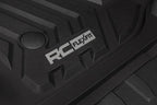 Rough Country Flex-Fit Floor Mats for Ford F-250/350 Super Duty (2017-2025) Crew Cab - Front & Rear Set, Custom All-Weather Non-Slip TPE Liners w/Spill Saver Lip