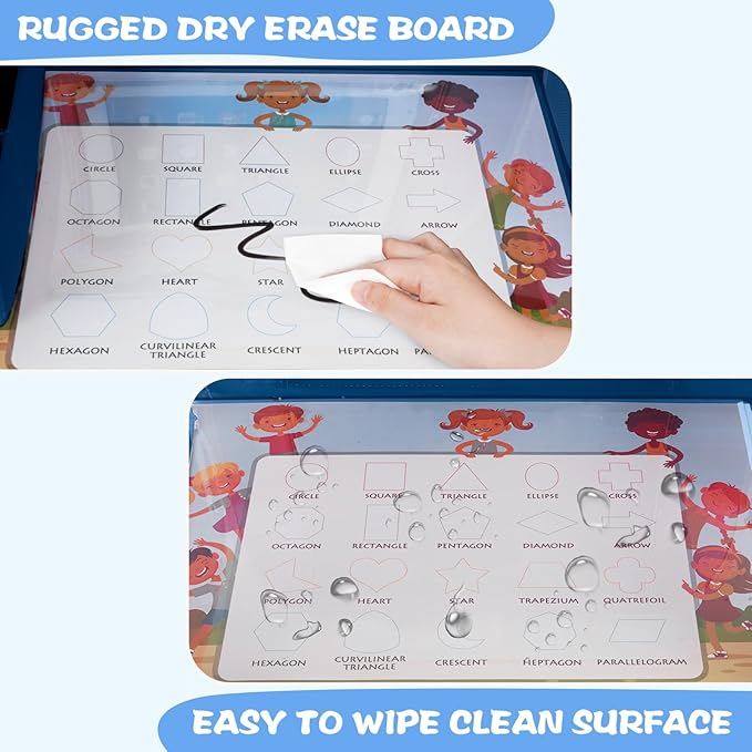MENZOKE Kids Travel Tray for Toddler Car Seat, Toddler Gift for Boy Activities with Dry Erase Board & iPad Holder Stand, Road