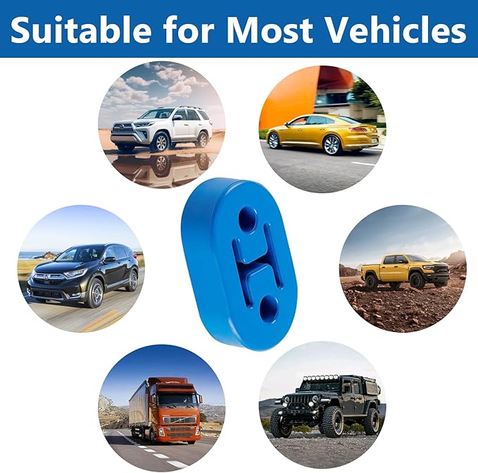 Exhaust Rubber Hanger, rubber muffler hangers. Rubber Insulator Bushing Mount, rubber exhaust mounts with 2 Holes 0.47 Inch, 